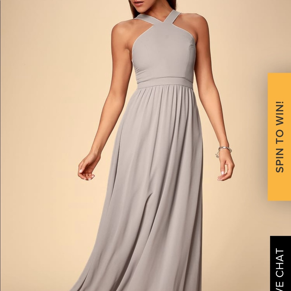 AIR OF ROMANCE GREY MAXI DRESS
